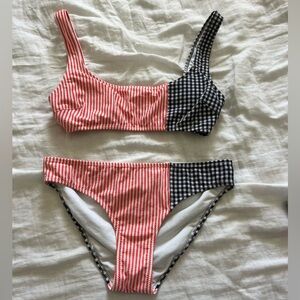 Aerie Plaid and Stripe Swimsuit